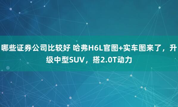 哪些证券公司比较好 哈弗H6L官图+实车图来了,升级中型SUV,搭2.0T动力